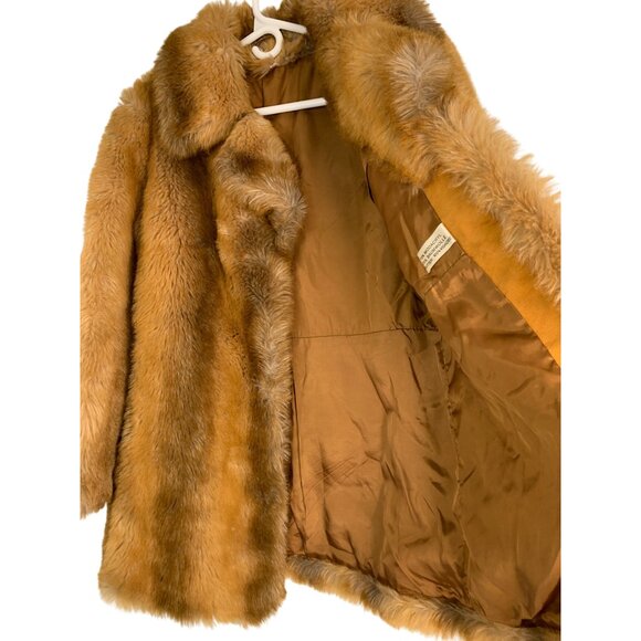 Vintage 80s Womens Faux Fur Mid-Length Coat Size 8 RO10553 - Picture 7 of 11